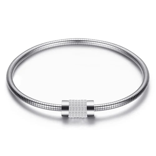Drop Shipping Fashion Woman Bracelet and Bangles With Magnetic Clasp Women Stainless Steel Bracelet Bangles Jewelry