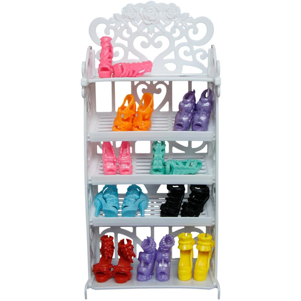 Mix Doll Accessories Option Shoes / Shoe Cabinet White Rack Storage Sofa Dresses Dollhouse Furniture for Barbie Doll
