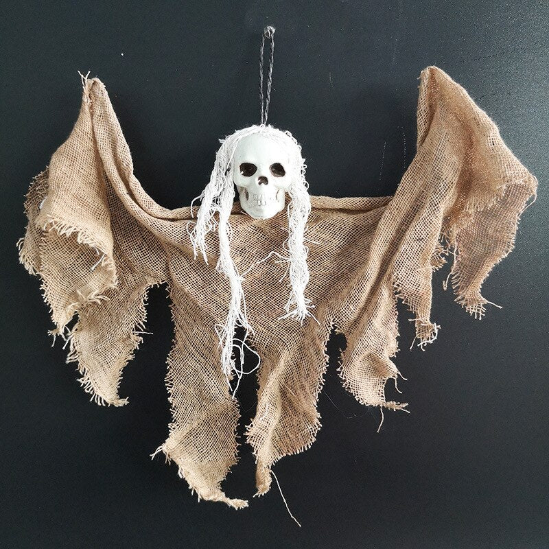 Horror Halloween Hanging Skeleton Decorations Linen Hanging Ghost Haunted House Scary Props Halloween Home Garden Party Supplies