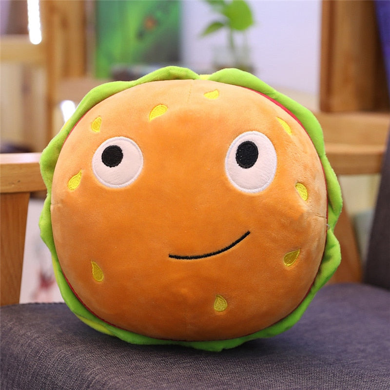 Cute Cartoon Plush Hamburger Ice Cream French Fries Toy Stuffed Food Popcorn Cake Pizza Pillow Cushion Kids Toys Birthday