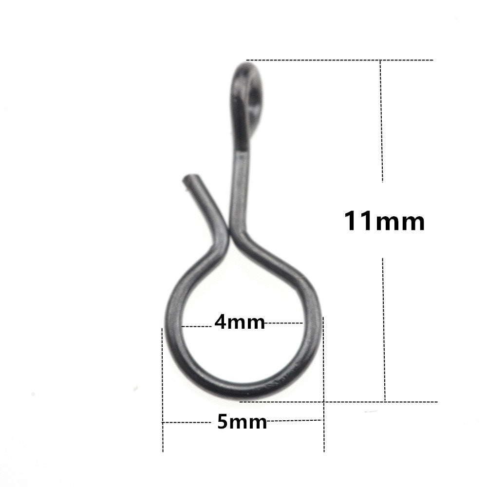 Rompin 100pcs/Bag Fly Fishing Snap Quick Connect Snap Swivel for Flies Hook & Lures Black Color High Carbon Steel Tackle