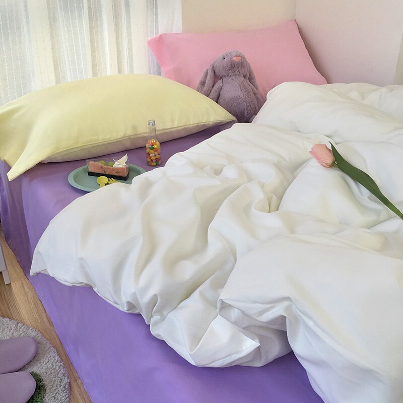 Bedding Set Bed Sheet Set Duvet Cover Set King Size Queen Size Comforter Sets Luxury Bedroom Anime Cute Pink