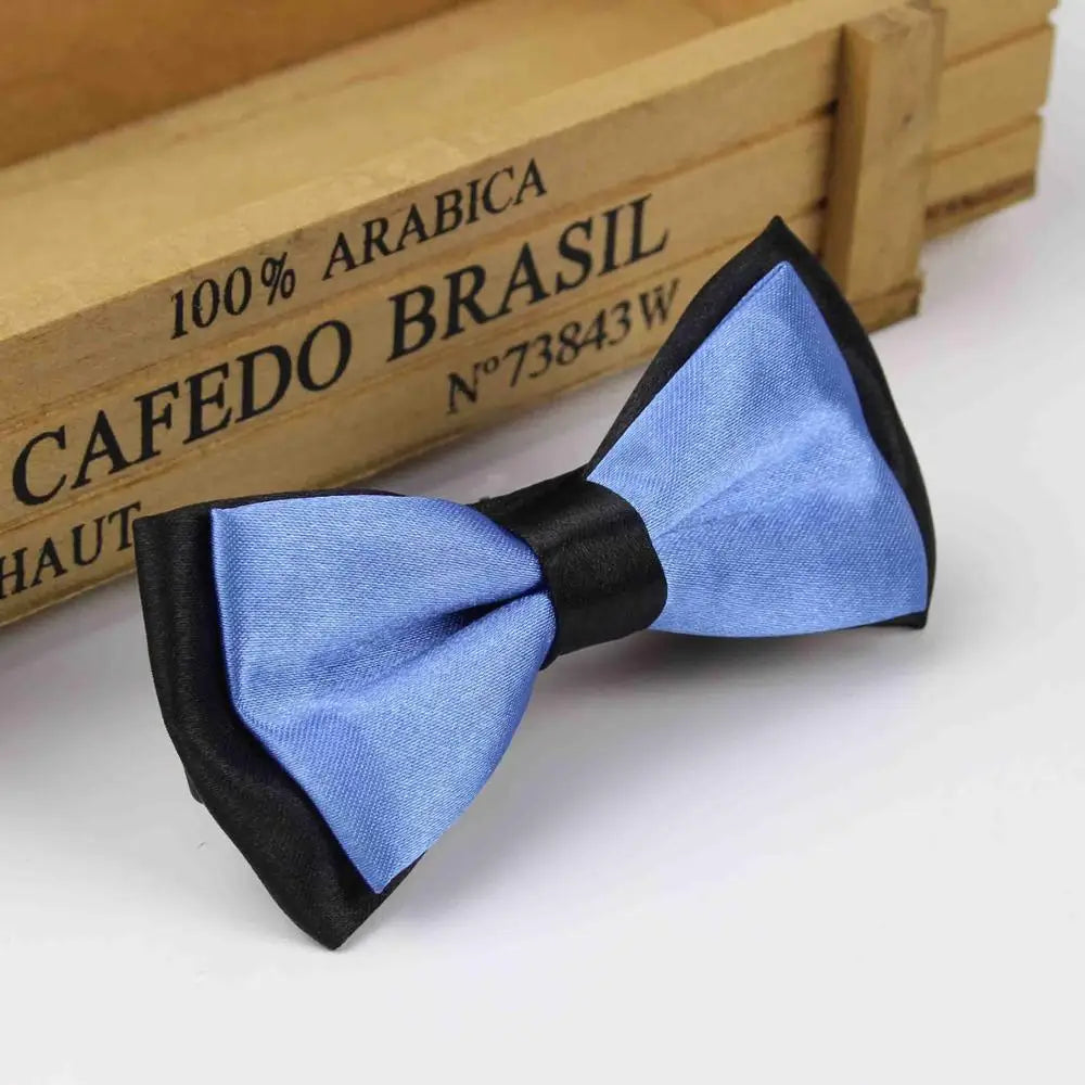 Classic Kid Suit Neckwear Baby Boy's Girls Fashion Solid Color Adjustable BowtiE Chlidren Two Tone Pet Dog Cat Bow Tie