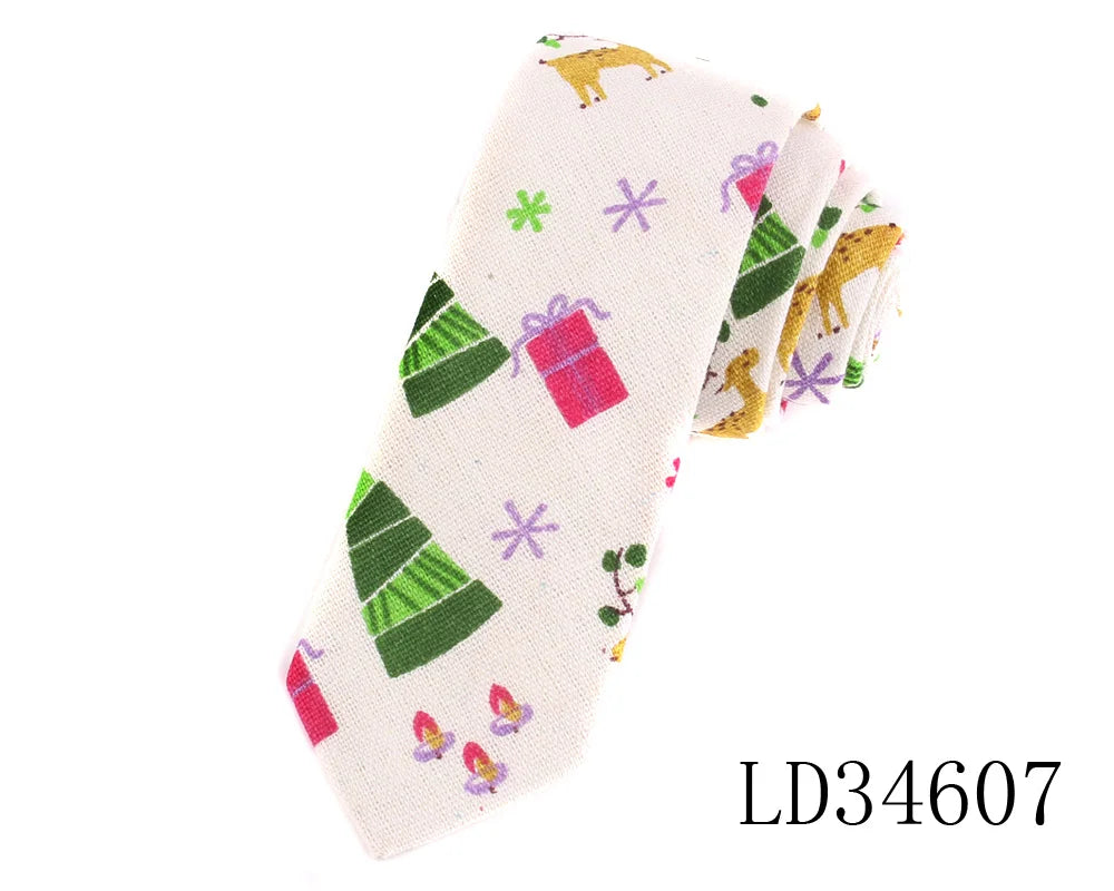 CartoonSkinny Tie for Men Women Narrow Neck Tie for Wedding Casual Cartoon Neckties Classic Suits Slim Cotton Linen Neck Ties