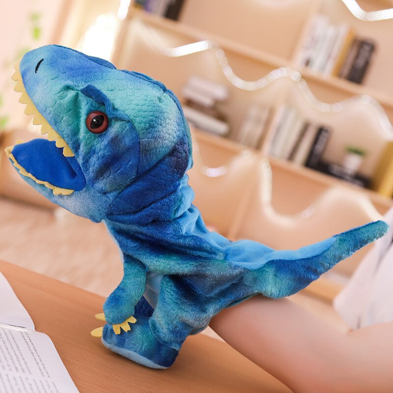 Dinosaur Shark Crocodile Plush Puppets Stuffed Lifelike Frog Hand Puppets for Kids Plush Soft Animal Puppets Doll Kids Toys