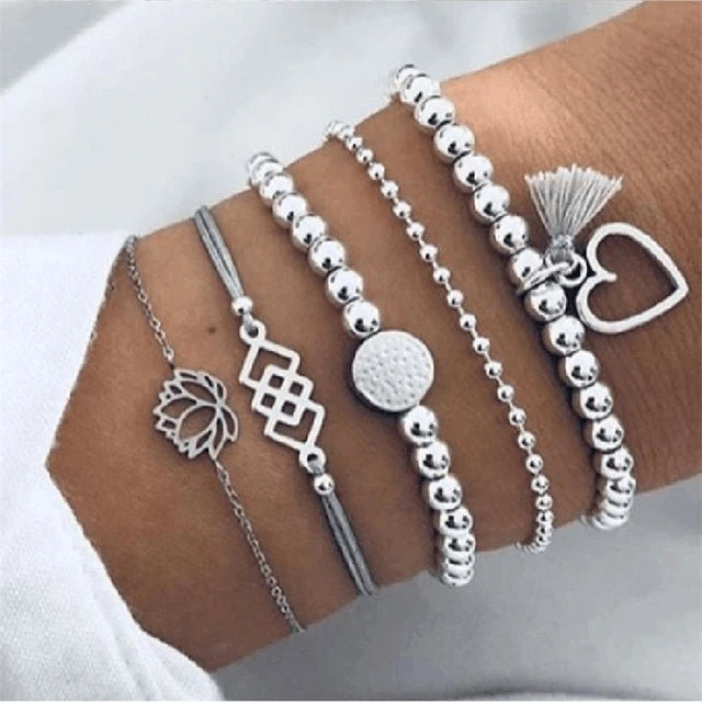 Boho Rope Bracelets & Bangles for Women Bohemian Beaded Charm Bracelet Femme Se Multilayer Jewelry Accessories Bijoux