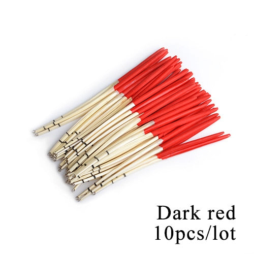 FISH KING 10pcs/Lot 2 Colours Peacock Feather Float Hard Tail Type Fishing Float Bobber With Rings for Fishing