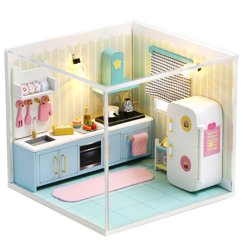 CUTEBEE Doll House Miniature DIY Dollhouse With Furnitures Wooden House Casa Diorama Toys for Children Birthday