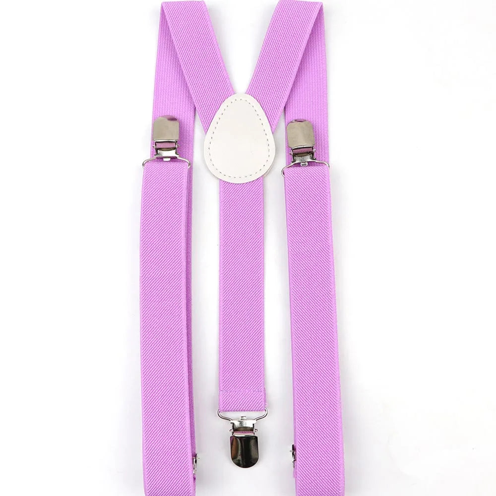 Solid Color Man's Belt Men Women Suspenders Polyester Y-Back Braces Adjustable Elastic