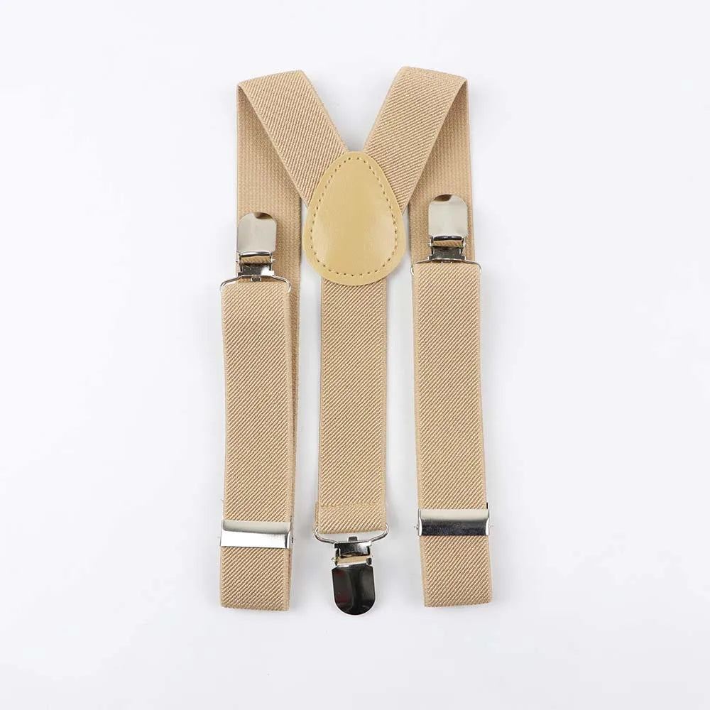 Solid Color Children Belt Baby Boys Suspenders Polyester Y-Back Braces Adjustable Elastic Kids