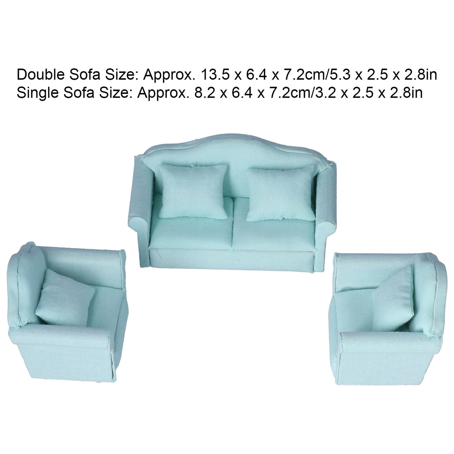 1/12 Miniature Sofa Simulation Dollhouse Sofa Living Room Furniture Children Doll House DIY Pretend Play Role Toys
