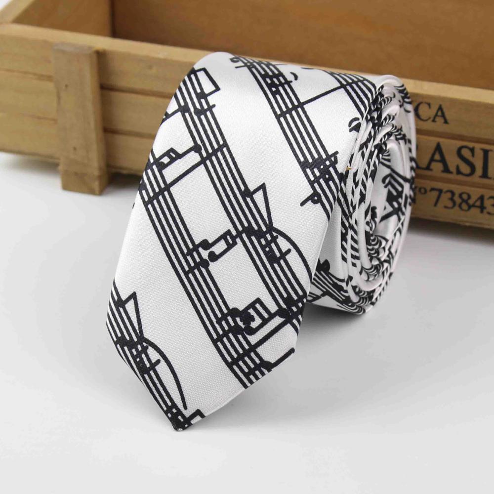 Men's Fashion Neckties Helloween Festival Christmas Tie Soft Designer Character Necktie Music Score Piano Guitar