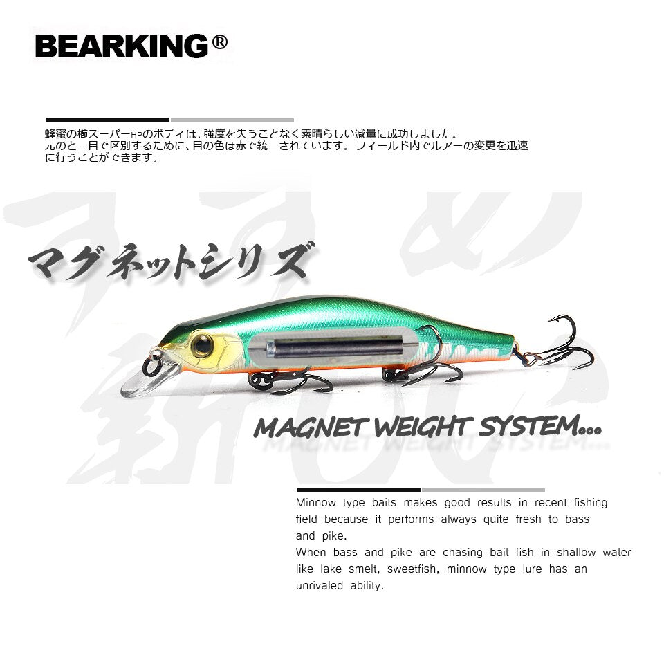 BEARKING 11cm 17g Magnet System SP Top Hard Fishing Lures Minnow Quality Baits Wobblers Fishing Tackles