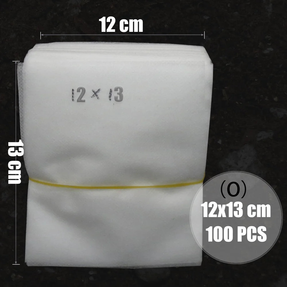MUCIAKIE 100PCS Flat Fabric Nursery Grow Bags Biodegradable Growing Bags Eco-Friendly Ventilate Plant Root Protection Bags