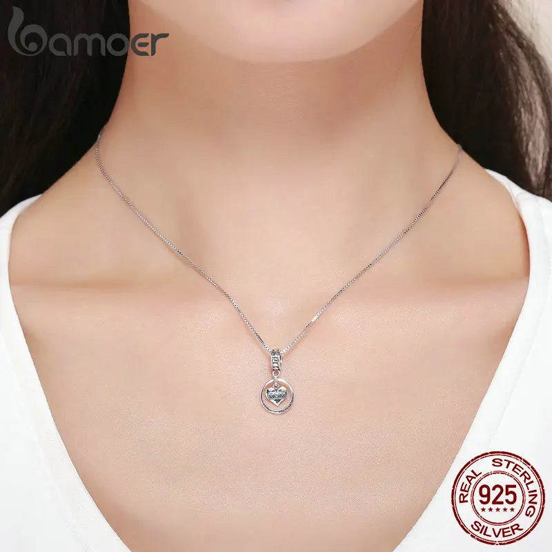 BAMOER 925 Sterling Silver I Love U Forever Mom Mother Engrave Beads Fit Charm Bracelets & Bangles Jewelry Mother
