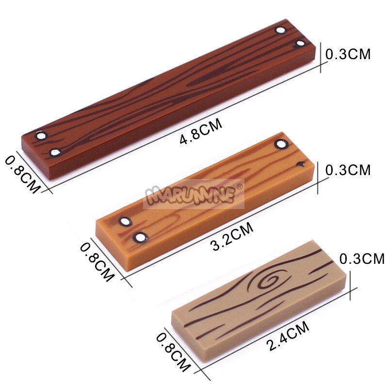 MARUMINE 1x4 Tile Plate Blocks 100PCS Board Floor Wood MOC Classic Building Bricks Idea Bulk Parts 2431 26583 10638 Compatible