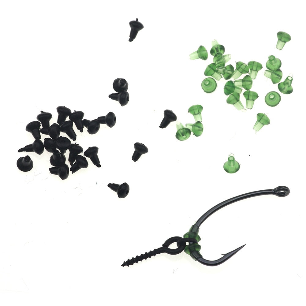 Rompin 50pcs/Lot Carp Fishing Bait Stop Beads Holder Boilie Rubber Hook Earring Backs Stoppers Earring Nuts Clutches Accessories
