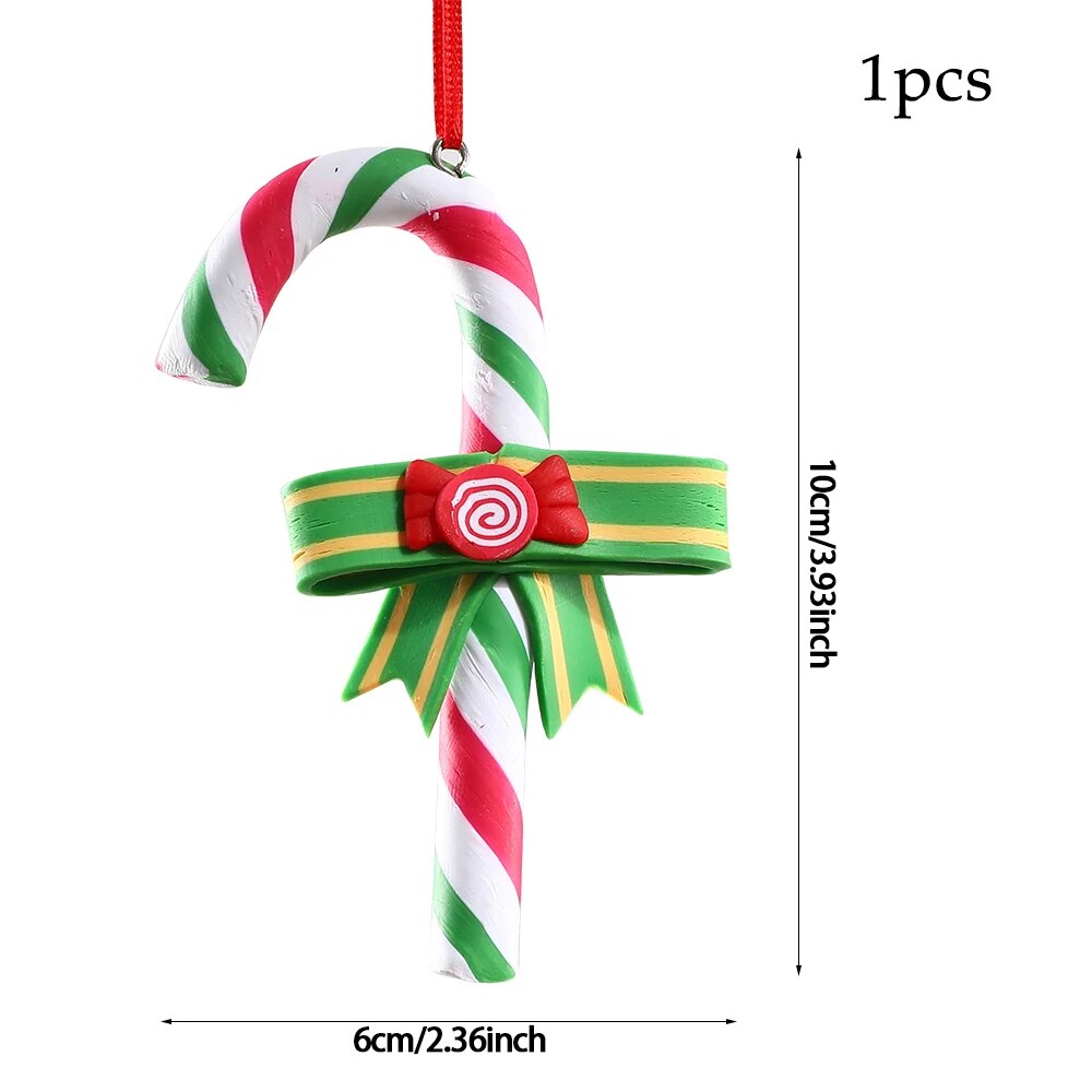 Multi Size Red and White Christmas Candy Canes Christmas Balls Christmas Tree Pendant Family Christmas Decoration New Year