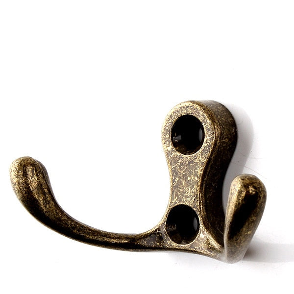 KAK 5pcs/Lot Zinc Alloy Bronze Clothes Hangers Wall Hooks Coat Bag Hat Hanging Hooks Bathroom Kitchen Anitque Racks With Screws
