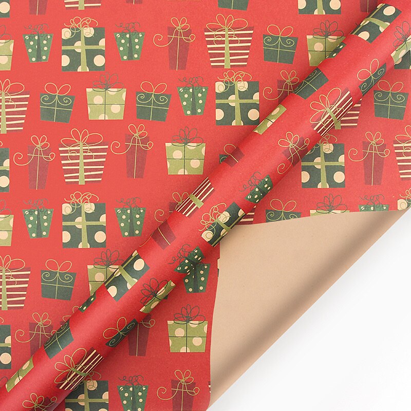 70X50cm Christmas Diy Kraft Wrapping Paper Printing Paper Christmas New Year Decoration Wrapping Paper