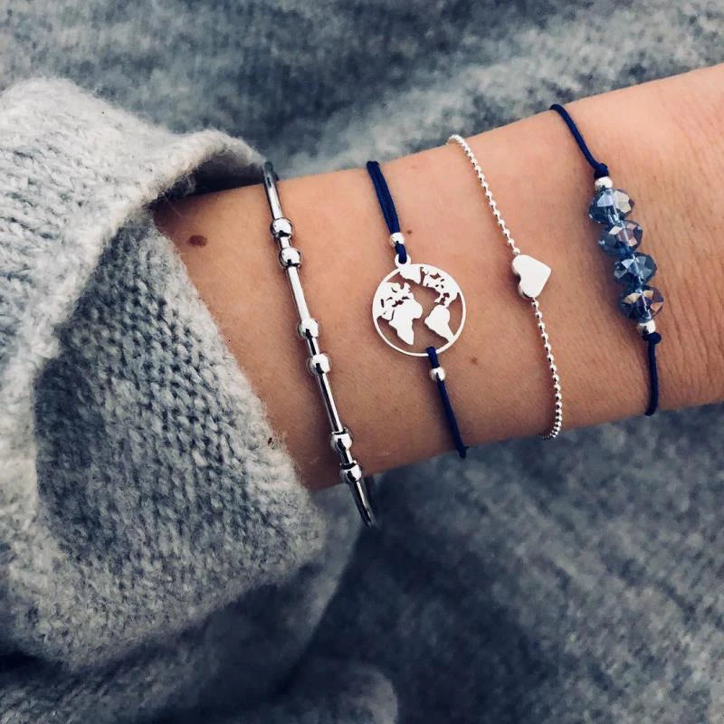 Boho Rope Bracelets & Bangles for Women Bohemian Beaded Charm Bracelet Femme Se Multilayer Jewelry Accessories Bijoux