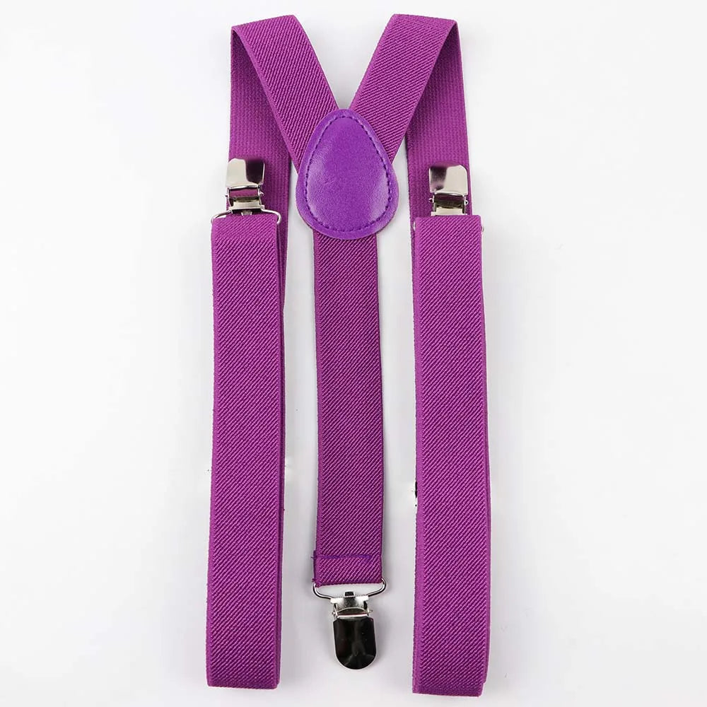 Solid Color Man's Belt Men Women Suspenders Polyester Y-Back Braces Adjustable Elastic
