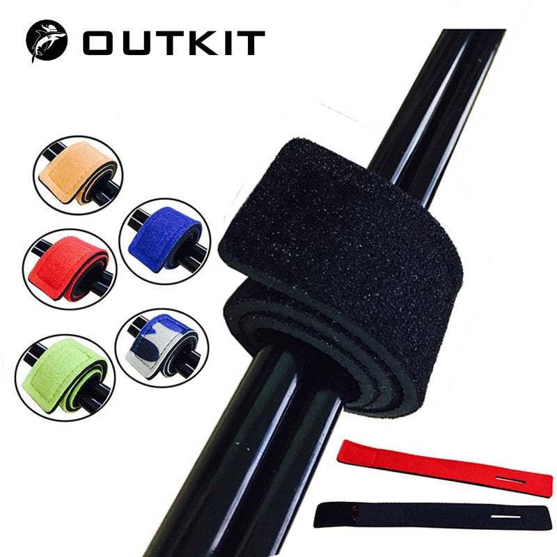 OUTKIT 2PCS New Fishing Tools Rod Tie Strap Belt Tackle Elastic Wrap Band Pole Holder Accessories Diving Materials Non-Slip Firm