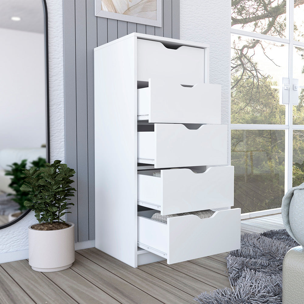 Kamran Dresser, Five Drawer Narrows -White