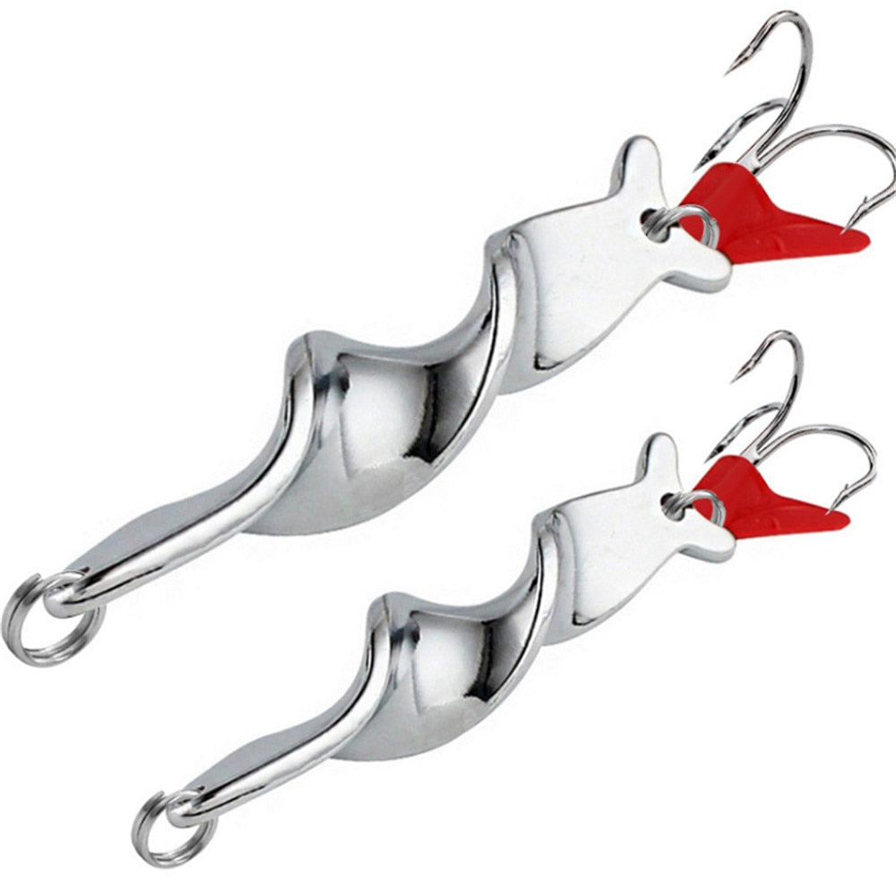 1PCS 10g 14g 21g 28g Rotating Metal Spinner Spoon Fishing Lure Hard Baits for Trout Pike Pesca Peche Treble Hook Tackle