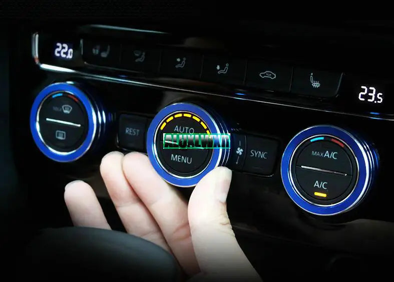 Air Conditioning Knob Decorative Cover 2017 2018 2019 2020 2021 for Volkswagen VW Tiguan Atlas T-Roc Ateca FR Passat B8 Variant