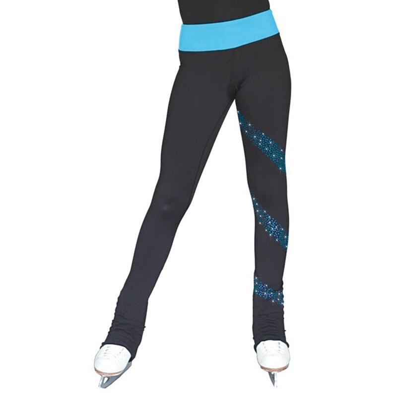 Custom Design Skating Costume Girl Pants Crystal Black Roller Performance