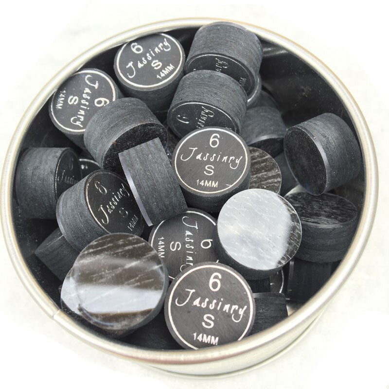 50pcs/Lot Jassinry Billiards Cue Tips With Transparent Cushion 14mm Pool Tips in S/M/H Billiard Accessories