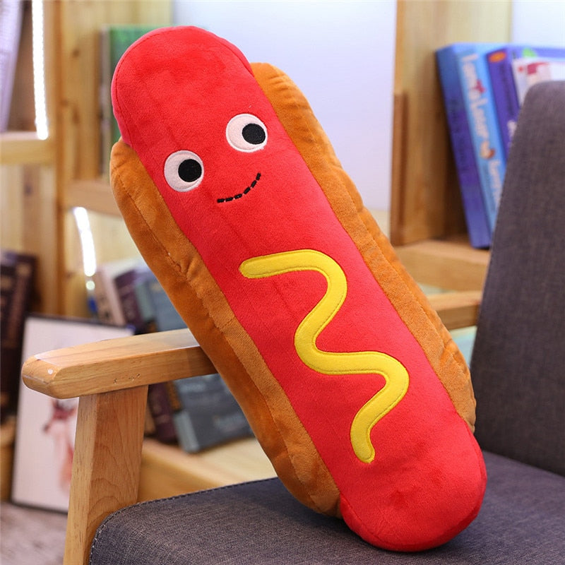 Cute Cartoon Plush Hamburger Ice Cream French Fries Toy Stuffed Food Popcorn Cake Pizza Pillow Cushion Kids Toys Birthday