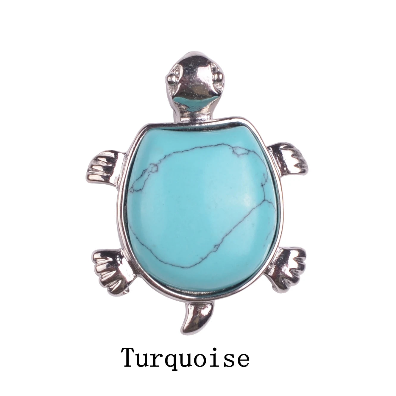 Howlite Turtle Nacklace Pendant Natural Semi Precious Stones Give for Men and Women