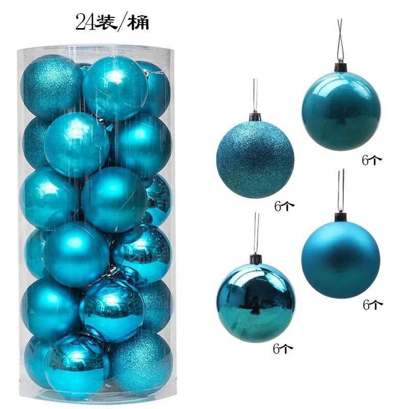 24/36pcs Christmas Balls Christmas Tree Ornament Hanging Pendent Xmas Decoration 2023 Christmas Ornaments Navidad 2024