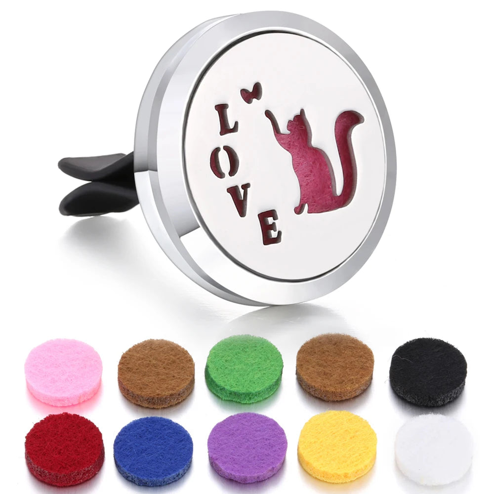 Aromatherapy Jewelry Car Perfume Diffuser Clip 30mm Flower Tree of Life Perfume Essential Oil Diffuser Locket Pendant Necklace