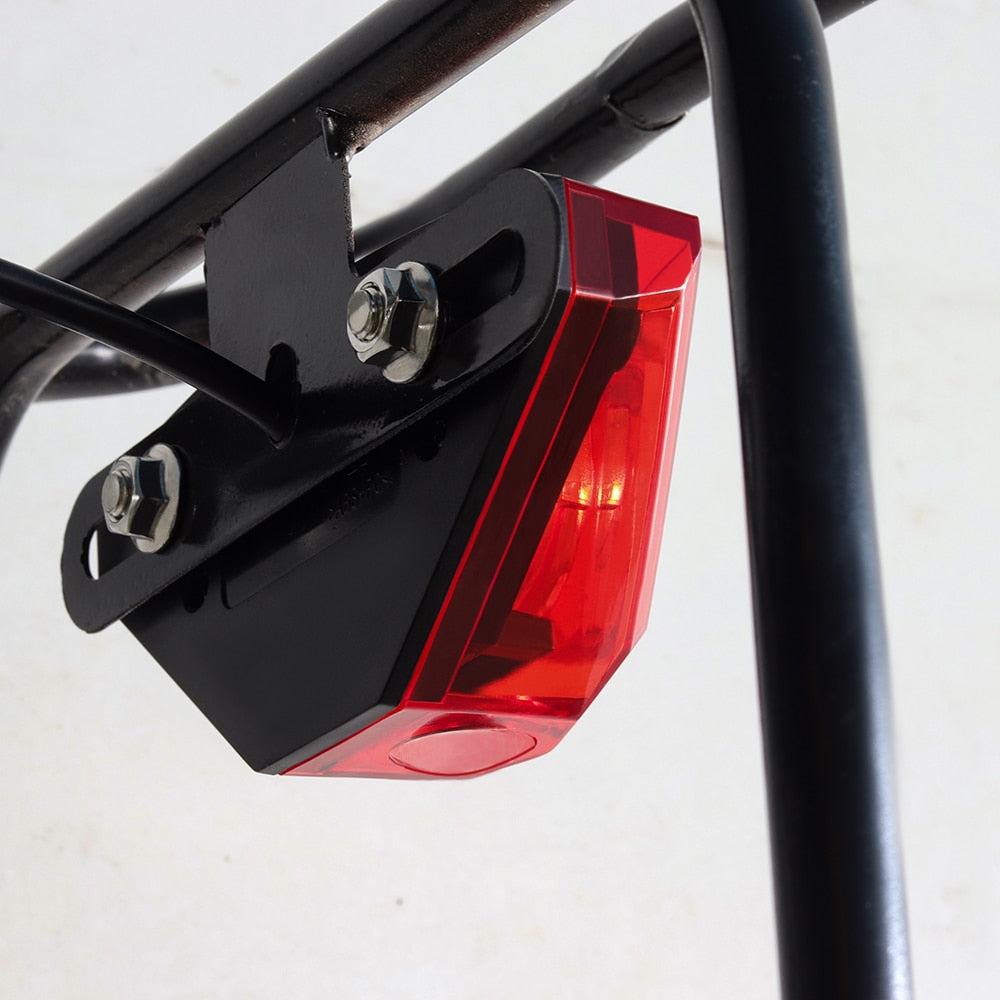 WEXPLORE Ebike Brake Rear Light Electric Bicycle Tail Light Input DC6V 12V 24V 36V 48V 60V 72V LED Ebike Rack Light E Bike Lamp