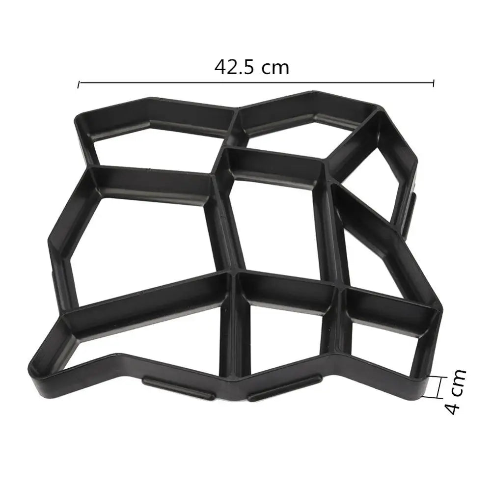 Plastic Path Maker Mold Reusable Concrete Cement Stone Brick Design DIY Manually Paving Paver Walk Mould Garden Building Tool