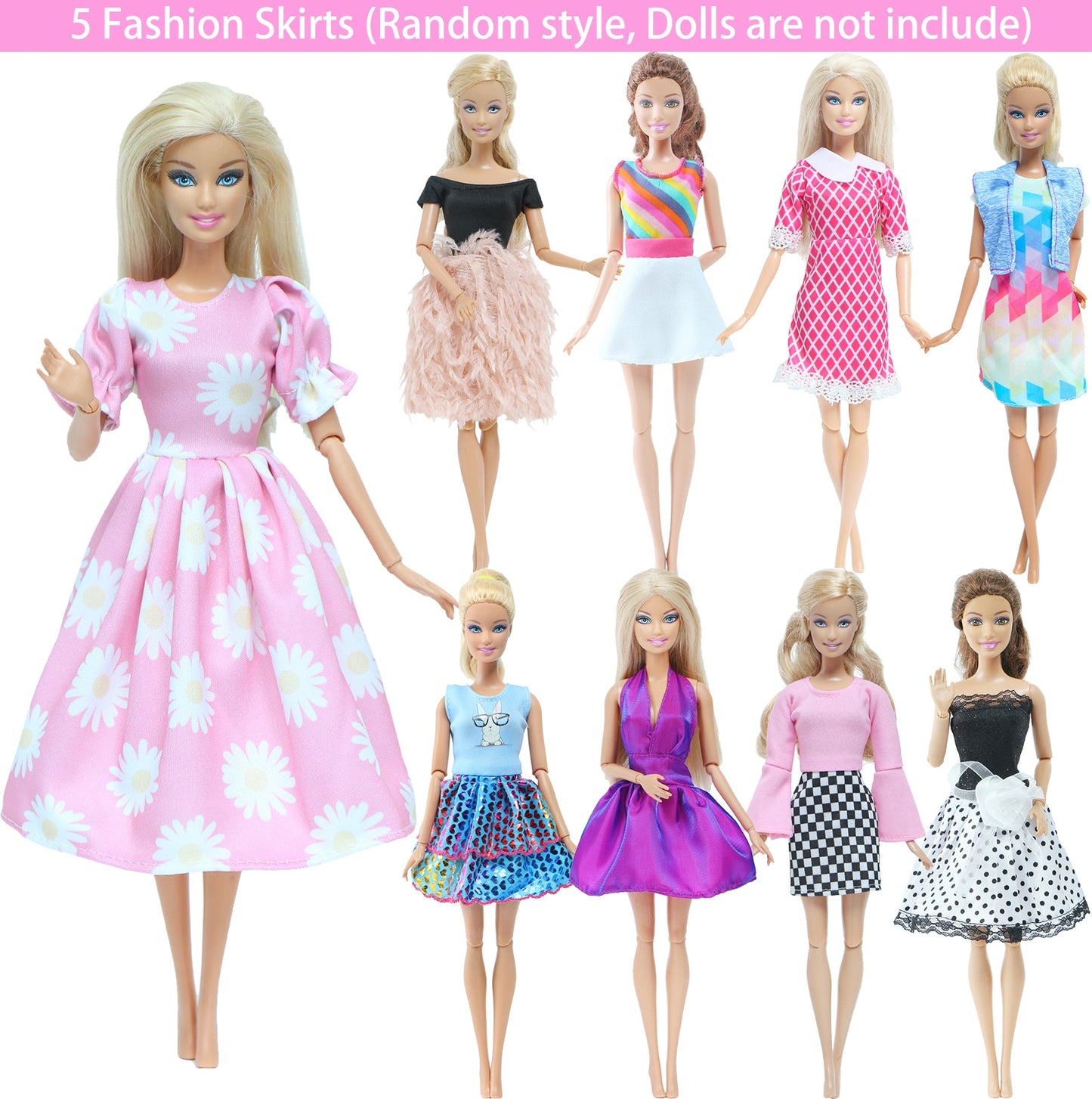 Random Mix Style Doll Accessories High Heels Shoes Swimsuit Wedding Party Gown Mini Dress Clothes for Barbie Doll Baby Toys