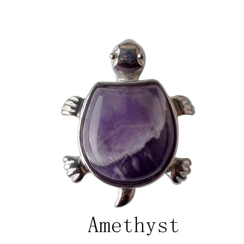 Howlite Turtle Nacklace Pendant Natural Semi Precious Stones Give for Men and Women