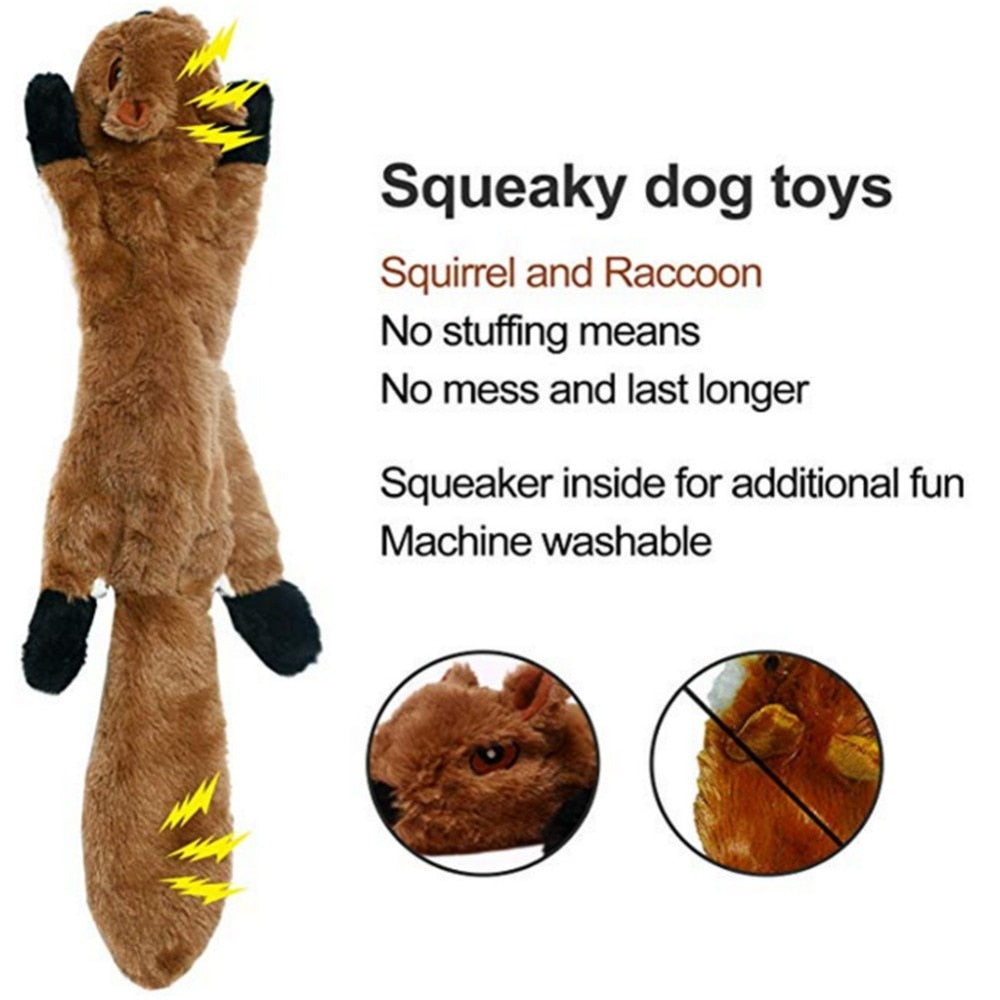 2023 New Cute Plush Toys Squeak Pet Wolf Rabbit Animal Plush Toy Dog Chew Squeaky Whistling Involved Squirrel Dog Toys
