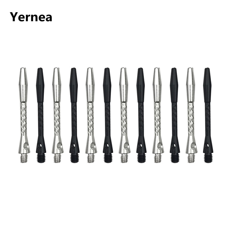 Yernea High-Quality 6Pcs/Lot Darts Shaft Aluminium Alloy Material 45mm Shafts Silvery White and Black Two Colour