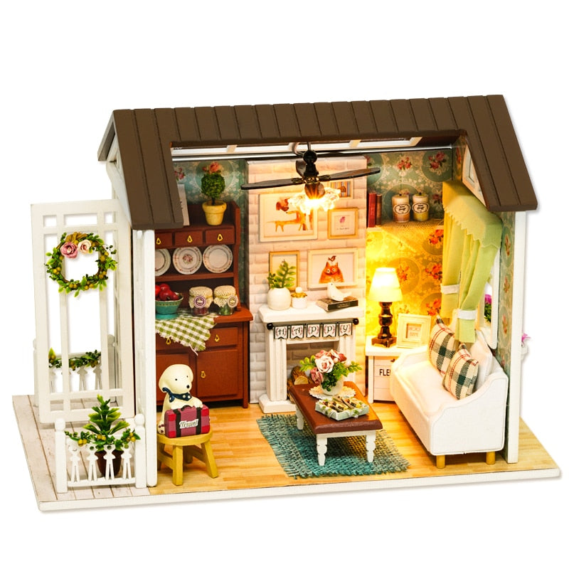 CUTEBEE Doll House Miniature DIY Dollhouse With Furnitures Wooden House Casa Diorama Toys for Children Birthday
