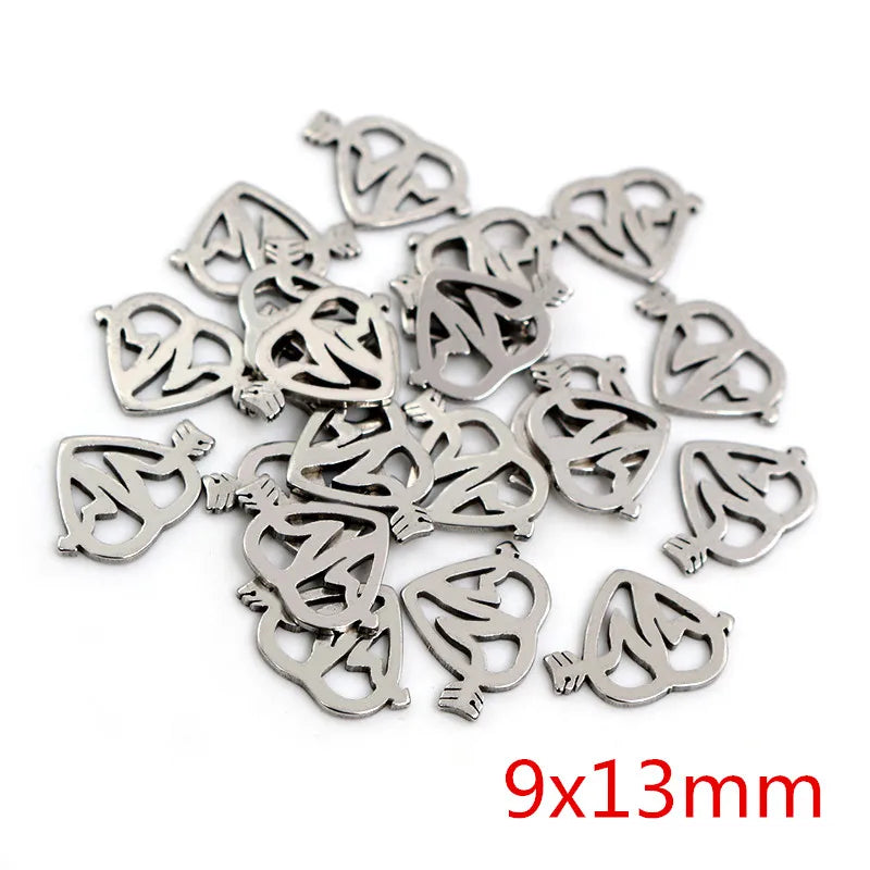 30pc/Lot 316 Stainless Steel Five-Pointed Star Cute Necklace Pendant Charms Small Cat Dolphin Fish Charms for DIY Jewelry Making