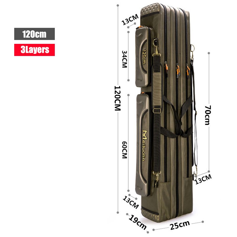 80cm 110cm 120cm Thick Oxford Fishing Bags Foldable Fishing Rod Fishing Pole Tools Storage Bag Large Capacity Pesca Bag XA114G