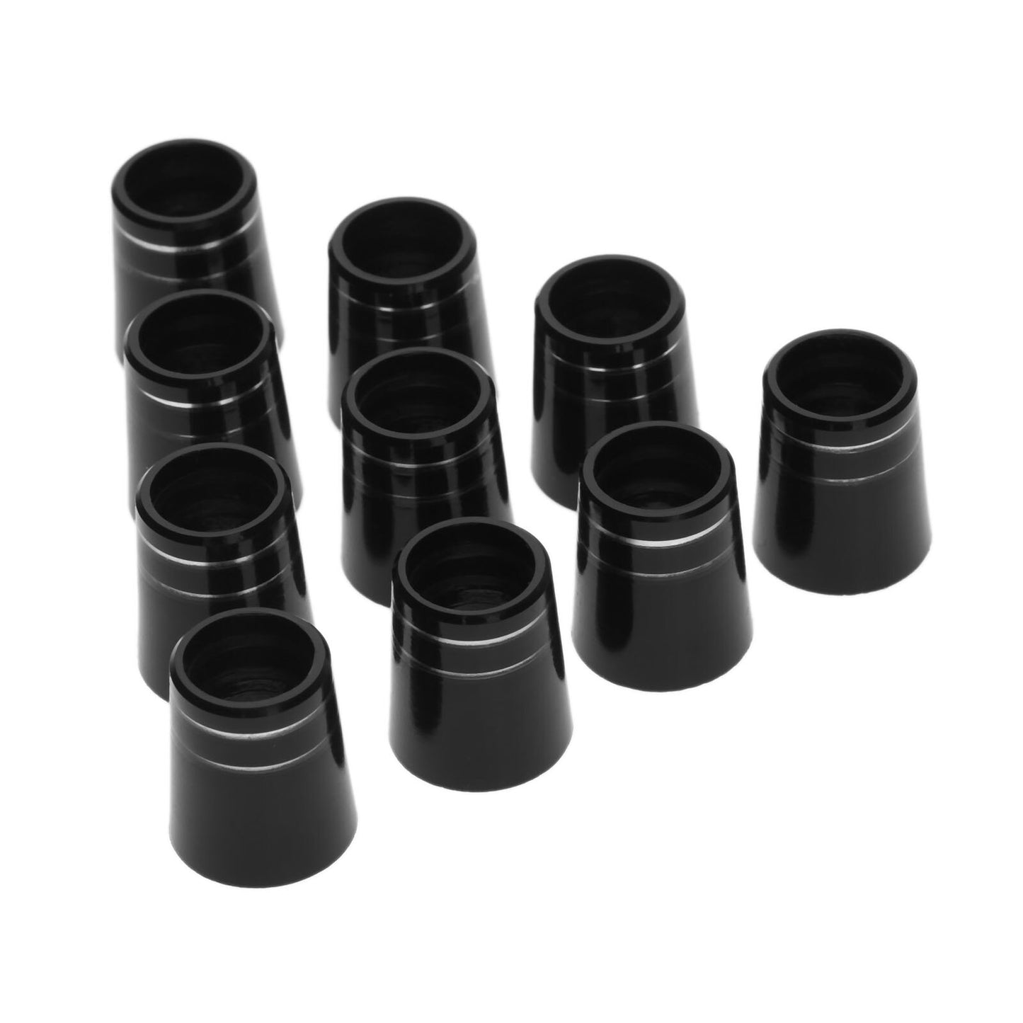 10 Pcs Black Golf Ferrules Plastic Golf Club Heads Replacement Fit 0.350 or 0.370 Tip Irons Shaft 8.9X16X13.4mm/ 9.5X19X13.6mm
