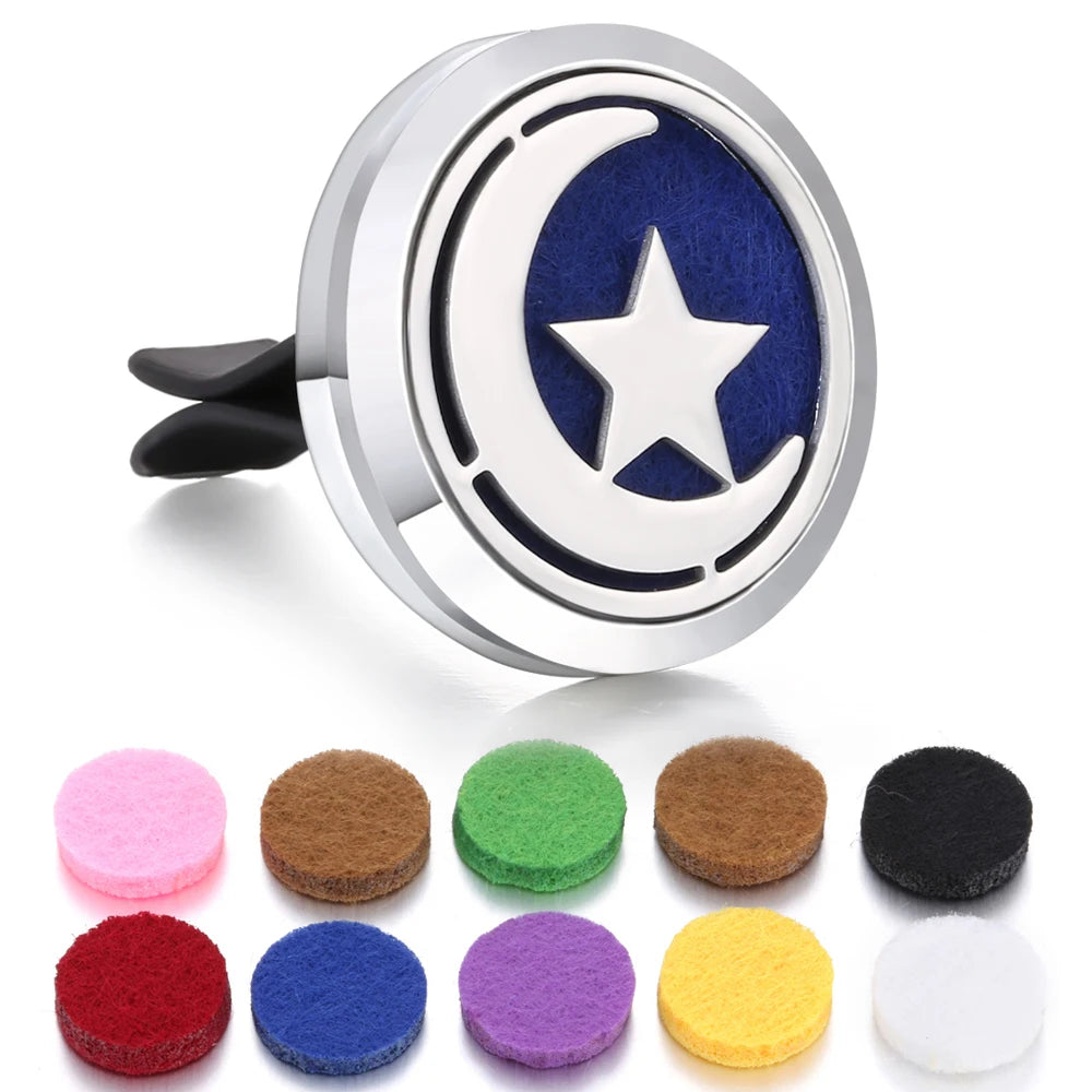 Aromatherapy Jewelry Car Perfume Diffuser Clip 30mm Flower Tree of Life Perfume Essential Oil Diffuser Locket Pendant Necklace