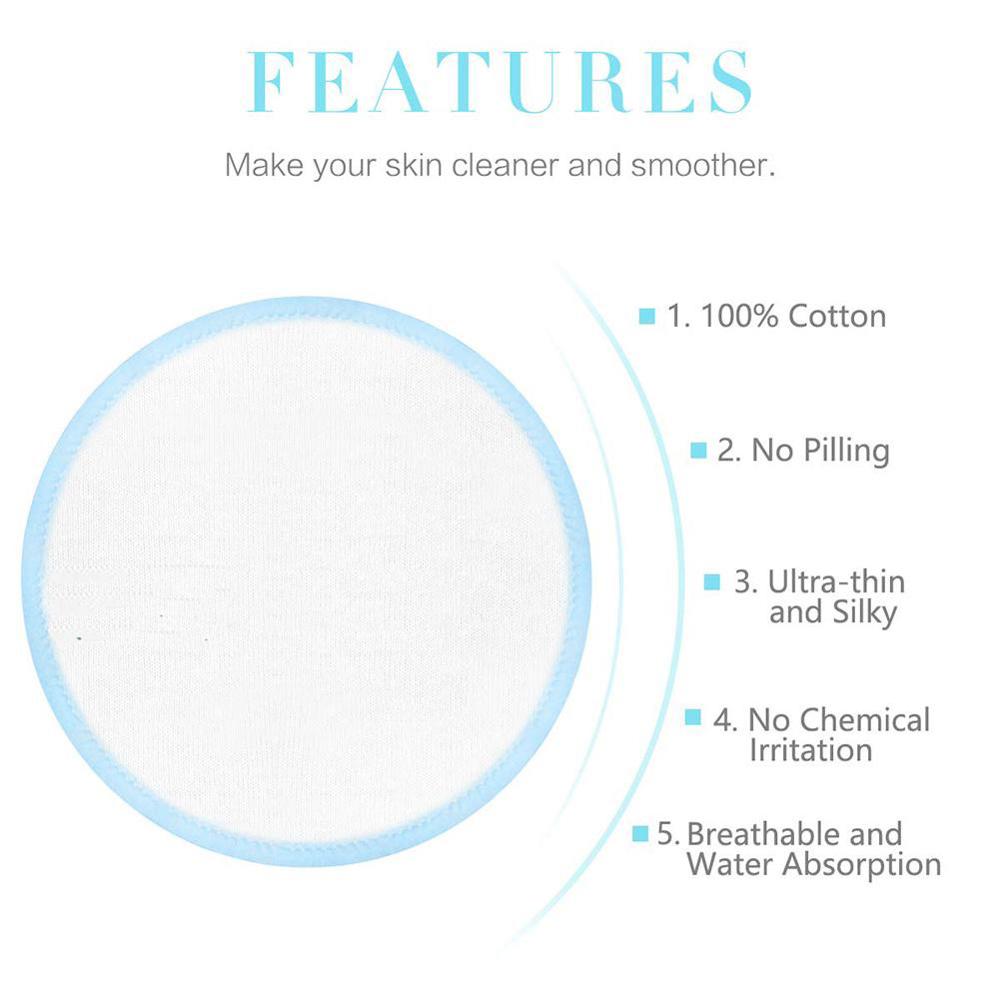 5/10/16/20pcs Bamboo Cotton Reusable Makeup Remover Pads Three Layers Washable Facial Cleansing Wipe Pads Makeup Beauty Tools