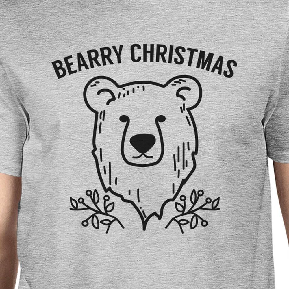 Bearry Christmas Bear Mens Grey Shirt