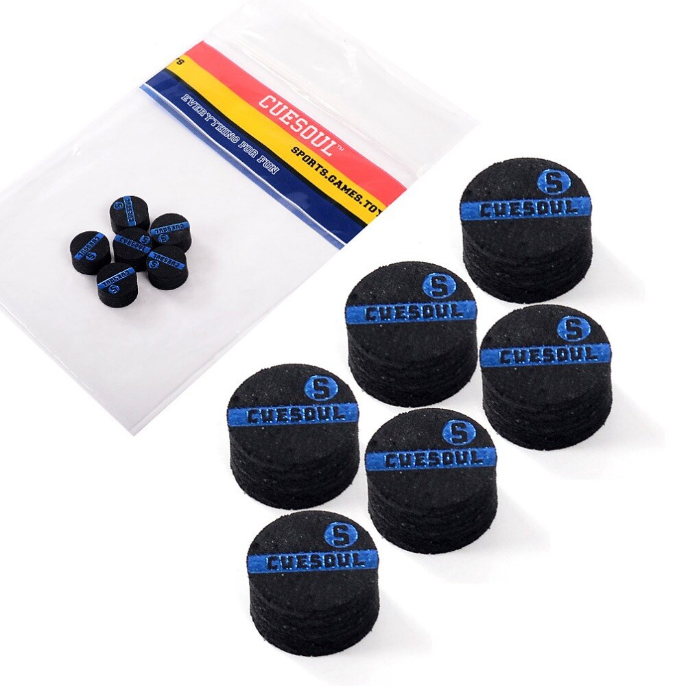 CUESOUL Snooker Cue Tip 10mm 6 Layer S/M/H Japan Pigskin Snooker Cue Tips, 6pcs/Set